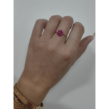 Anillo flor abalorios